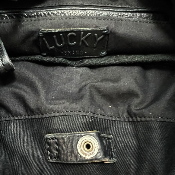 LUCKY BRAND JOSHUA TREE HOBO BAG LARGE BLACK PEBBLE LEATHER EUC - Picture 7 of 8